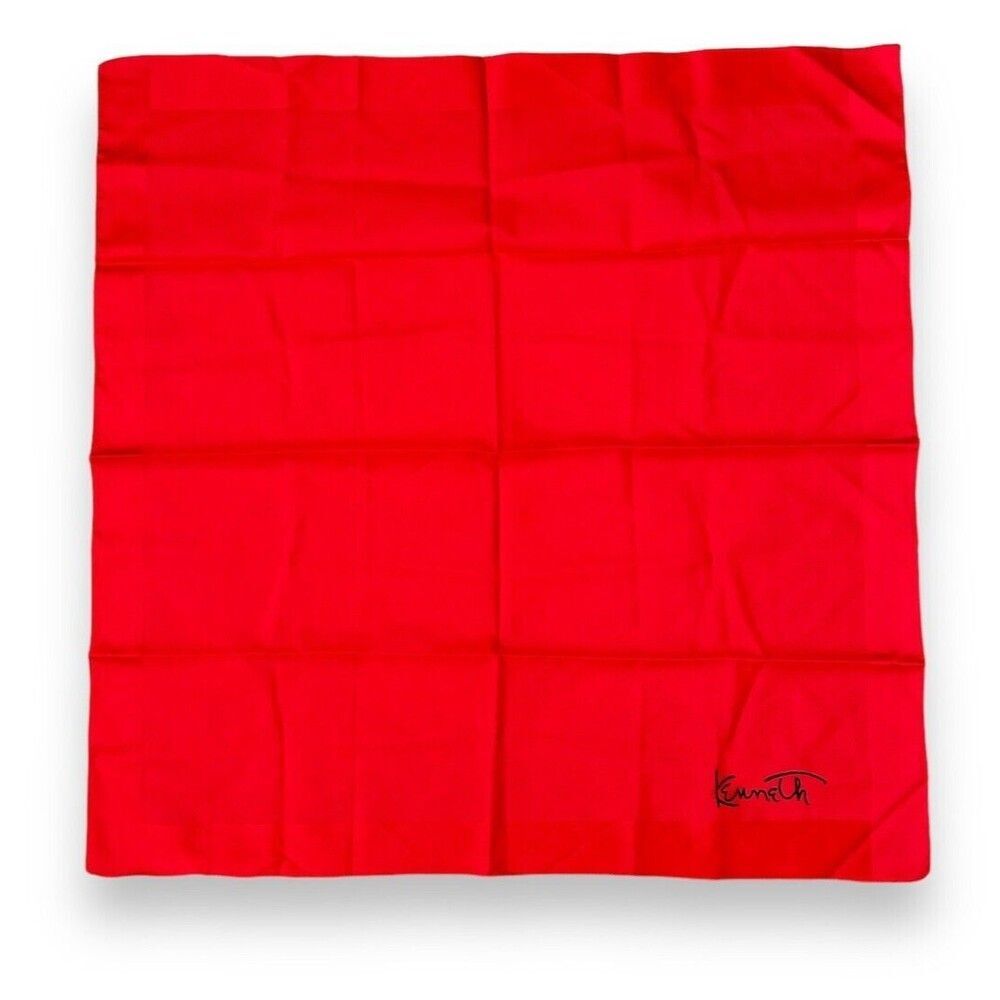 Red Scarf 26” X 26” Woman Vintage Soft Scarve Square Unisex